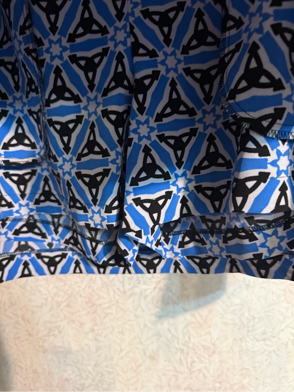 Golftini Blue Geometric Print Side Zip 2 Side Pockets, Back Pocket Skort, Golf 6 - Picture 4 of 10